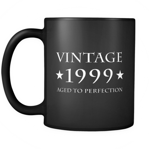 Vintage 1999 Aged to Perfection Black Mug