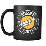 Sorry I Tooted Mug (Trumpet Mug in Black)