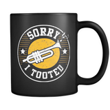 Sorry I Tooted Mug (Trumpet Mug in Black)