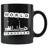 World Traveler 11oz Black Mug