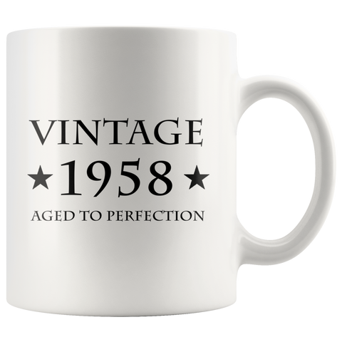 Vintage 1958 Aged To Perfection White Mug