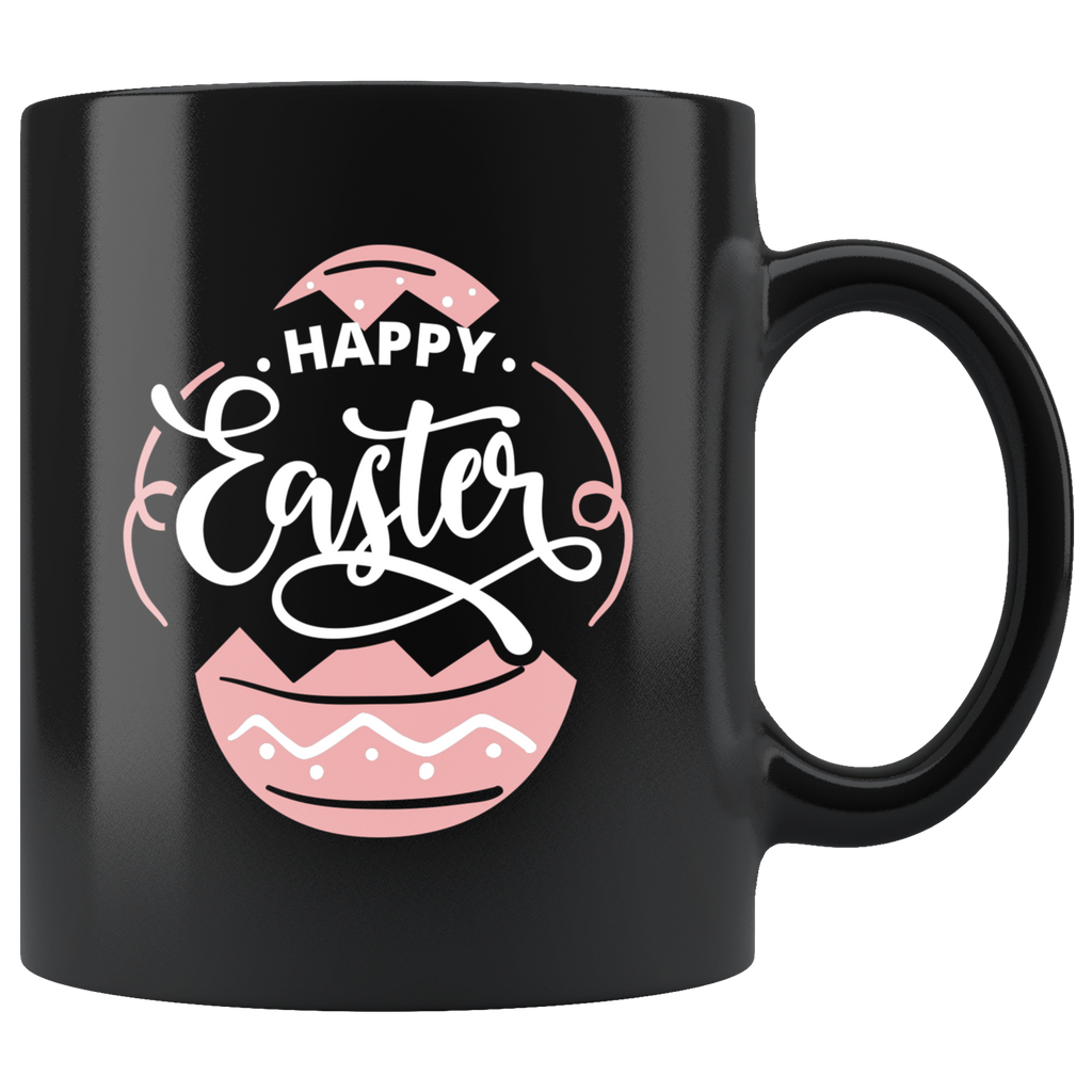 Happy Easter 11oz Black Mug