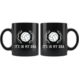 It's In My DNA (Volleyball) 11oz Black Mug