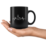 Bowling Heartbeat 11oz Black Mug