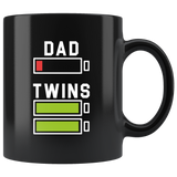 Dad Empty Battery Twins Full Batteries 11oz Black Mug