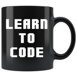 Learn To Code 11oz Black Mug