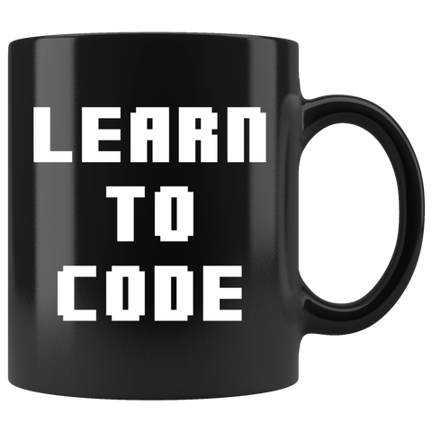 Learn To Code 11oz Black Mug