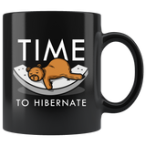 Time To Hibernate 11oz Black Mug