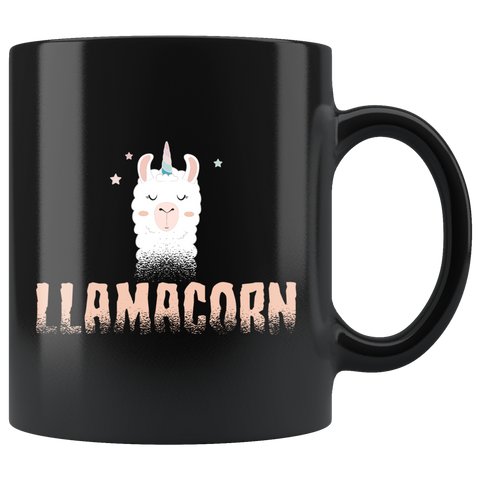 Llamacorn 11oz Black Mug