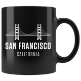 San Francisco California 11oz Black Mug