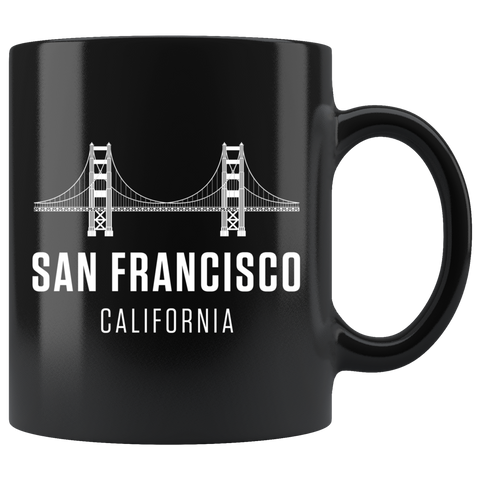 San Francisco California 11oz Black Mug
