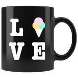 Love Ice Cream 11oz Black Mug