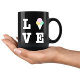 Love Ice Cream 11oz Black Mug