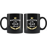 Manager Of The Year Award 11oz Black Mug