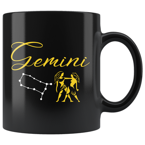 Gemini 11oz Black Mug
