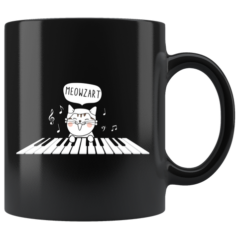 Meowzart 11oz Black Mug