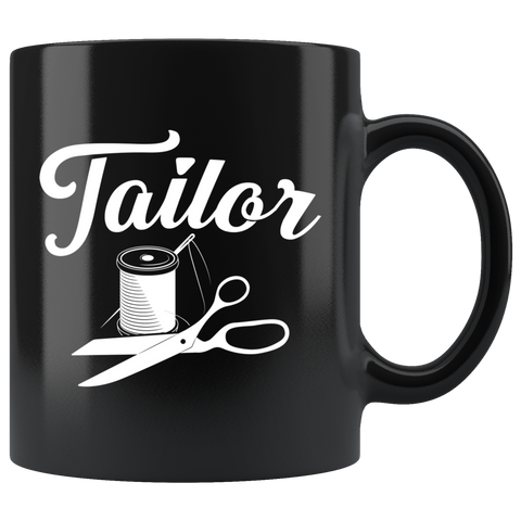Tailor (Thread And Scissors) 11oz Black Mug