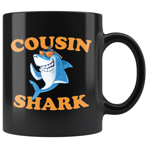 Cousin Shark 11oz Black Mug