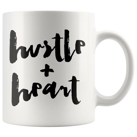 Hustle + Heart White Mug