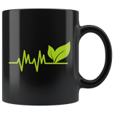 Vegan Heartbeat 11oz Black Mug