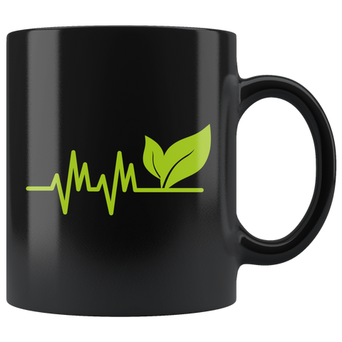 Vegan Heartbeat 11oz Black Mug
