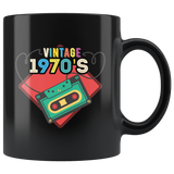 Vintage 1970's 11oz Black Mug