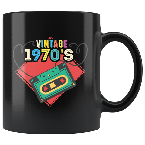 Vintage 1970's 11oz Black Mug