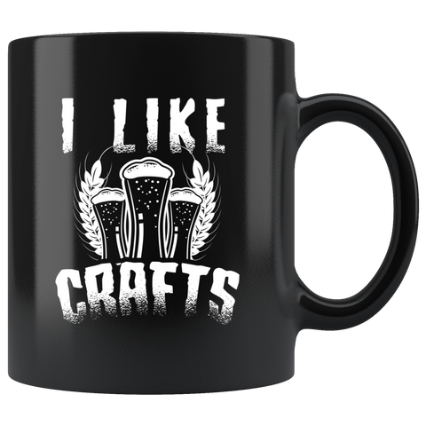 I Like Crafts 11oz Black Mug