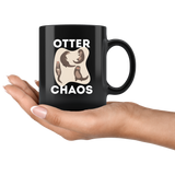 otter chaos 11oz black mug