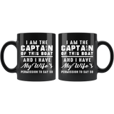 I Am The Captain Of This Boat 11oz Black Mug