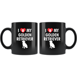 I Love My Golden Retriever 11oz Black Mug