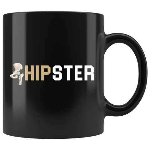 Hipster 11oz Black Mug
