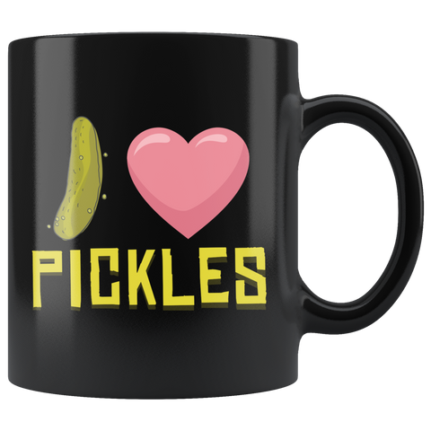 I Love Pickles 11oz Black Mug