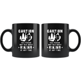 Caution This Person May Talk About Hiking At Any Time 11oz Black Mug