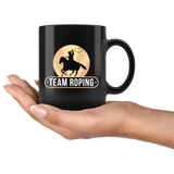 Team Roping - Cowboy 11oz Black Mug
