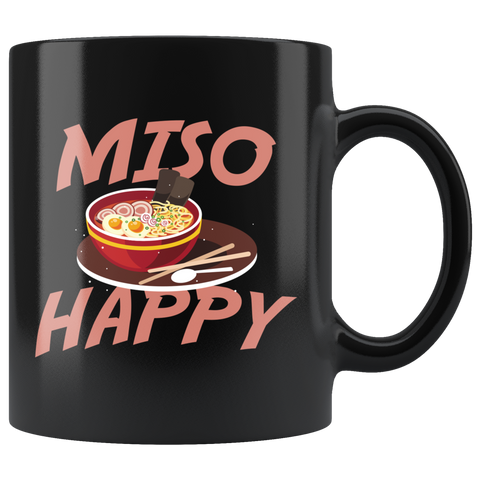 Miso Happy 11oz Black Mug