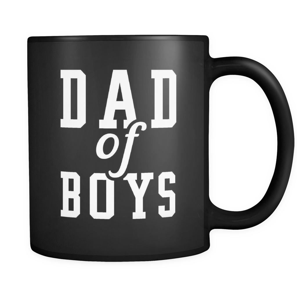 Dad of Boys Black Mug