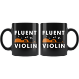 Fluent In Violin 11oz Black Mug