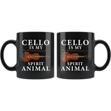 Cello Is My Spirit Animal 11oz Black Mug