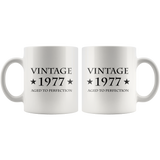 Vintage 1977 Aged To Perfection White Mug