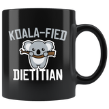 Koala-Fied Dietitian 11oz Black Mug