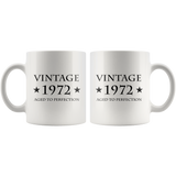 Vintage 1972 Aged To Perfection White Mug