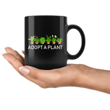 Adopt A Plant 11oz Black Mug