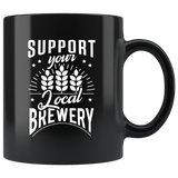 Support Your Local Brewery 11oz Black Mug