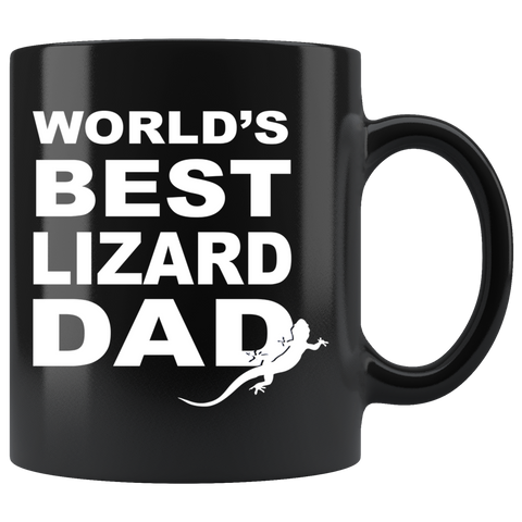 World's Best Dad Lizard 11oz Black Mug