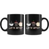 Latte Artist 11oz Black Mug