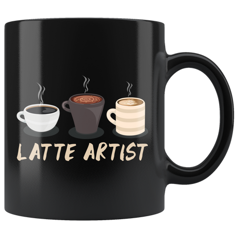 Latte Artist 11oz Black Mug
