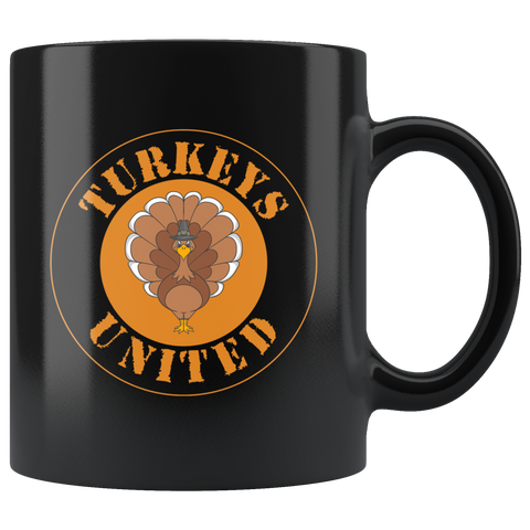 Turkeys United 11oz Black Mug