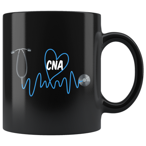 Cna Heartbeat 11oz Black Mug