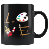 Love Paint 11oz Black Mug